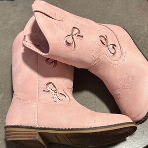 Gymboree Pink Ankle Boots with Bow Accents